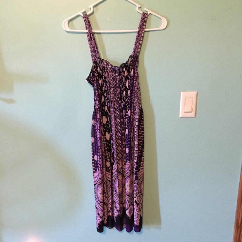 purple floral pattern dress